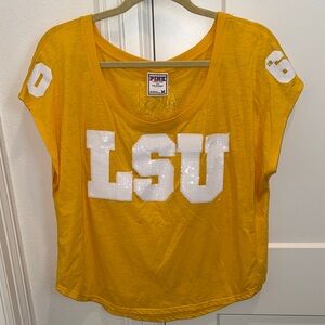 PINK Victoria's Secret Gold LSU Women's Top